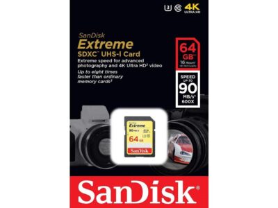 SanDisk 64GB SD extreme U3 4K 600X 90mb/s 16G SDHC UHS-I - Pack of 5