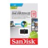 SanDisk 32GB Ultra Dual OTG USB 3.0 Flash Drive, Speed Up to 150MB/s (SDDD2-032G-GAM46)