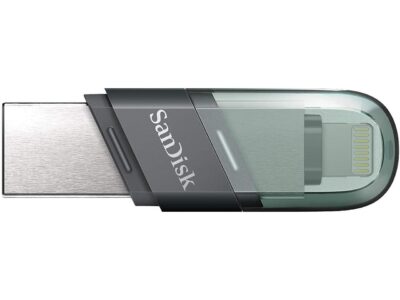 SanDisk SDIX90N-032G-GN6NN MAF 32GB USB 3.1 Lightning iXpand Flash Drive Flip Silver/Blue