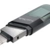 SanDisk SDIX90N-032G-GN6NN MAF 32GB USB 3.1 Lightning iXpand Flash Drive Flip Silver/Blue