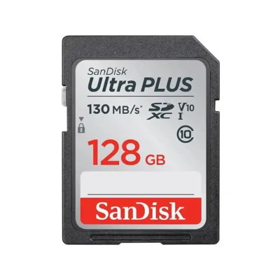 SanDisk Ultra PLUS SD Card, 128GB, SDSDUW3-128G-AN6IN