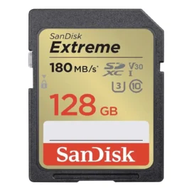 SanDisk 128GB Extreme SDXC UHS-I/U3 Class 10 V30 Memory Card, Speed Up to 180MB/s (SDSDXVA-128G-GNCIN)