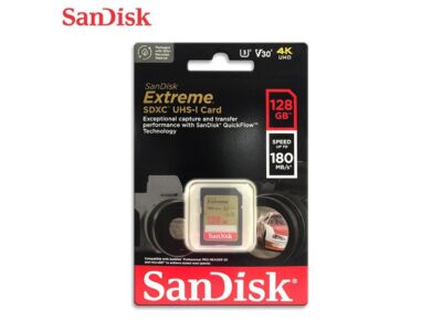 SanDisk 128GB Extreme SDXC UHS-I/U3 Class 10 V30 Memory Card, Speed Up to 180MB/s (SDSDXVA-128G-GNCIN)