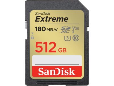 SanDisk Extreme 512GB Secure Digital Extended Capacity (SDXC) Flash Card Model SDSDXVV-512G-GNCIN