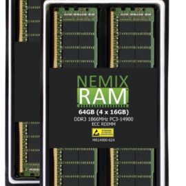 NEMIX RAM 64GB 4x16GB DDR3-1866 PC3-14900 2Rx4 ECC Registered Memory