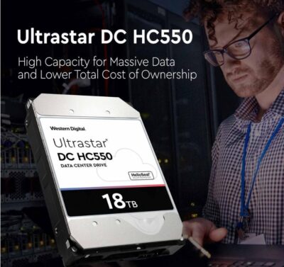 WD Ultrastar DC HC550 18TB Hard Drive 3.5" Internal 512MB SATA 7200 RPM 512E SE NP3 DC HC550 0F38459 (WUH721818ALE6L4)