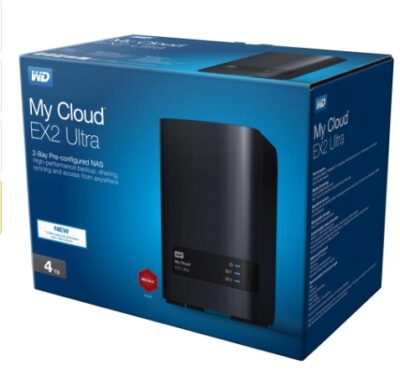 WD Cloud WDBVBZ0040JCH-NESN My EX2 Ultra Network Attached Storage - NAS, 4TB Total Hard Drive Capacity Installed, 1GB Standard Memory, My Cloud OS 3