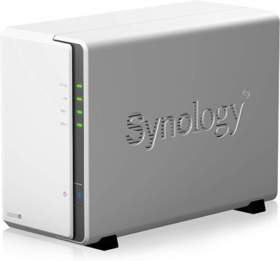 Synology 2 bay NAS DiskStation DS220j (Diskless), 2-bay 512MB DDR4, White, Grey