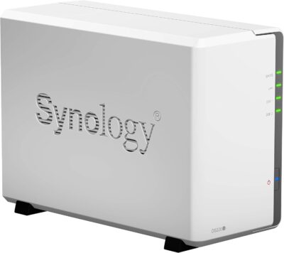 Synology 2 bay NAS DiskStation DS220j (Diskless), 2-bay 512MB DDR4, White, Grey