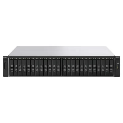 QNAP TS-h2490FU-7302P-128G 24 Bay Dual Node NAS with One Dual-Port 25GbE SmartNIC Ports and 1100W Redundant PSU