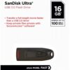 SanDisk Cruzer Ultra 16GB USB 3.0 Flash Drive SDCZ48-016G-U46 up to 100MB/s