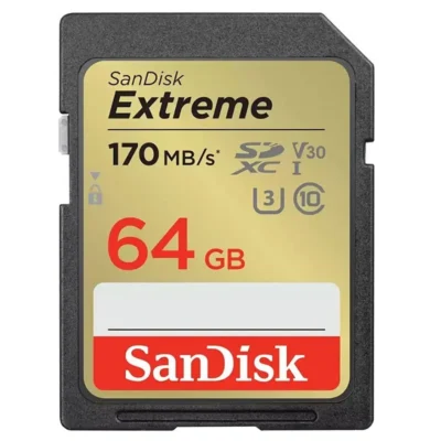 SanDisk 64GB Extreme SDXC UHS-I Memory Card - C10, U3, V30, 4K, UHD, SD Card - SDSDXV2-064G-GNCIN