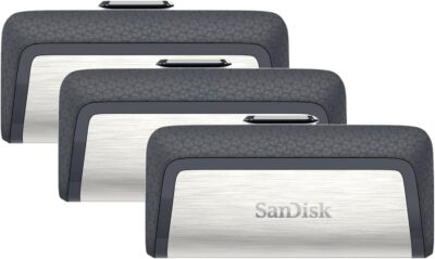 SanDisk 32GB Ultra Dual Drive USB Type-C - USB-C, USB 3.1 - SDDDC2-032G-G46, Black, Silver