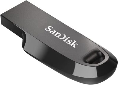 SanDisk Ultra Curve Flash Drive 128GB USB Drive 3.2 Gen 1 USB-A High Speed Thumb Drive for Computers, Laptops, Desktops 100MB/s (SDCZ550-128G-G46) Bundle with (1) Everything But Stromboli Lanyard