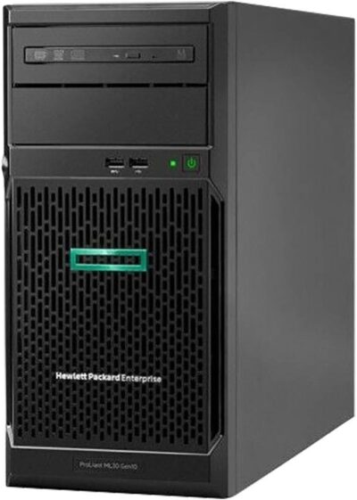 HP ProLiant ML30 Gen10 Tower Server Bundle with Intel Xeon E-2124, 16GB DDR4, 4TB SATA, RAID, and 16GB USB Drive