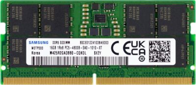 Samsung 16GB DDR5 4800MHz PC5-38400 CL40 SODIMM 1Rx8 1.1V Non-ECC 262-Pin SO-DIMM Laptop RAM Memory M425R2GA3BB0-CQK