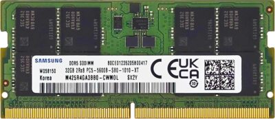 Samsung 32GB DDR5 5600MHz PC5-44800 CL46 SODIMM 2Rx8 Dual Rank 1.1V 262-Pin Laptop RAM Memory M425R4GA3BB0-CWM