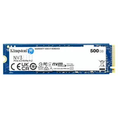 Kingston NV3 500GB M.2 2280 NVMe SSD | PCIe 4.0 Gen 4x4 | Up to 5000 MB/s | SNV3S/500G