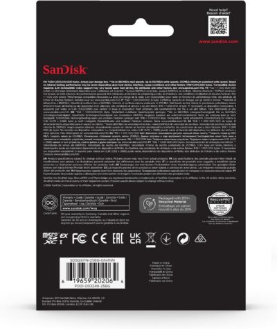 SanDisk Micro SD Express, 256GB micro SD card, Read speeds up to 880 MB/s, Write Speeds up to 480MB/s, Sustained Write 100MB/s, Up to 4.4 times faster read speeds than our fastest microSD Class 10, U3