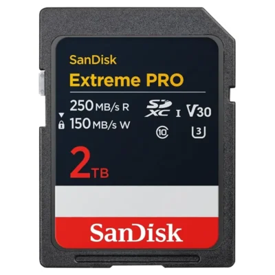 SanDisk 2TB Extreme PRO SDXC UHS-I Memory Card - Up to 250MBs - C10, U3, V30, 4K UHD, SD Card - SDSDXXD-2T00-GN4IN