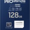 Samsung PRO Ultimate microSD Card + SD Adapter, 128 GB, for Smartphones, Drone and Action Cam, UHS-I U3, 200 MB/s Read, 130 MB/s Write, MB-MY128SA/WW