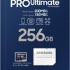 Samsung PRO Ultimate 256GB UHS-I U3 200MB/s Read 130MB/s Write Micro SD Memory Card with SD Adapter for Smartphone, Drone or Action Cam