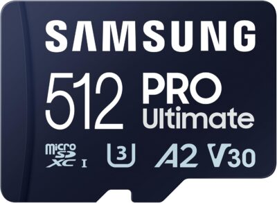 Samsung PRO Ultimate MicroSD Memory Card (MB-MY512SA/WW) 512GB UHS-I U3 Full HD & 4K UHD 200MB/s Read 130MB/s Write for Smartphone, Drone or Action Cam + SD Adapter