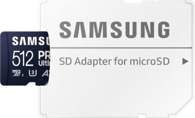 Samsung PRO Ultimate MicroSD Memory Card (MB-MY512SA/WW) 512GB UHS-I U3 Full HD & 4K UHD 200MB/s Read 130MB/s Write for Smartphone, Drone or Action Cam + SD Adapter