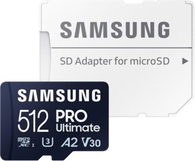 Samsung Pro Ultimate MB-MY512SB/WW 200MB/s Read 130MB/s Write MicroSD UHS-I U3 Memory Card Full HD & 4K UHD for Smartphone, Drone or Action Camera with USB Card Reader 512GB