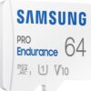 Samsung PRO Endurance 64GB microSDXC UHS-I U1 100MB/s Video Monitoring Memory Card with Adapter (MB-MJ64KA/APC)