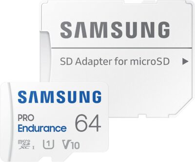 Samsung PRO Endurance 64GB microSDXC UHS-I U1 100MB/s Video Monitoring Memory Card with Adapter (MB-MJ64KA/APC)