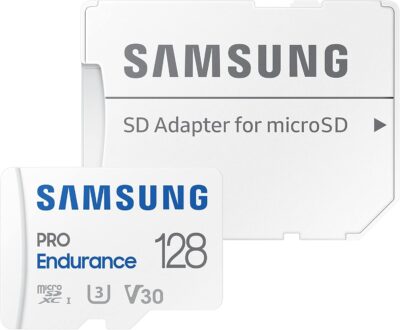 Samsung PRO Endurance 128GB microSDXC UHS-I U3 100MB/s Video Monitoring Memory Card with Adapter (MB-MJ128KA/APC)