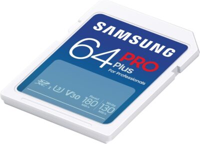 Samsung PRO Plus 64GB SD Memory Card (MB-SD64S/EU) UHS-I U3 Full HD & 4K UHD 180MB/s Read 130MB/s Writing for SLR Cameras and System Cameras (2023)