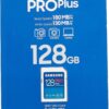 Samsung PRO Plus SD Card, 128GB, UHS-I U3, Full HD & 4K UHD, 180MB/s Read, 130MB/s Write, Memory Card for SLR Cameras and System Cameras, MB-SD128S/APC