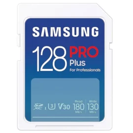 Samsung PRO Plus SD Card 128GB UHS-I U3 Full HD & 4K UHD 180MB/s Read 130MB/s Write Memory Card for Cameras and Drones Includes USB Card Reader MB-SD128SB/WW