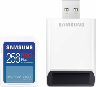 SAMSUNG PRO Plus Full Size 256GB SDXC Memory Card, Up to 180 MB/s, Full HD &amp,MB-SD256SB/WW