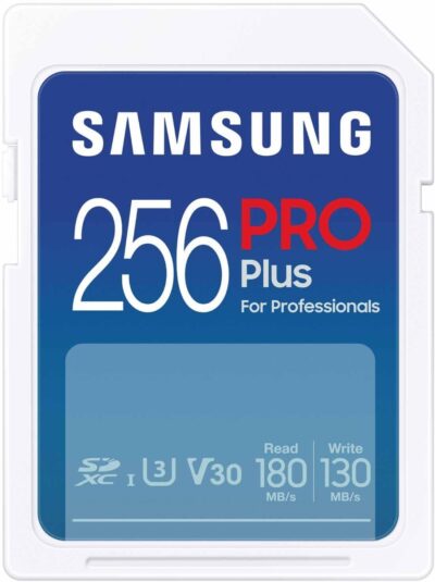 SAMSUNG PRO Plus Full Size 256GB SDXC Memory Card, Up to 180 MB/s, Full HD &amp,MB-SD256SB/WW