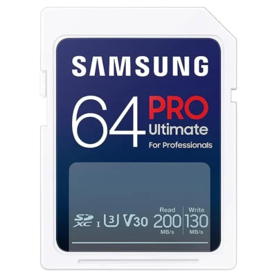 Samsung PRO Ultimate SD card, 64 GB, UHS-I U3, Full HD & 4K UHD, 200 MB/s read, 130 MB/s write, Memory card for smartphone, Drone or action cam, MB-SY64S/WW