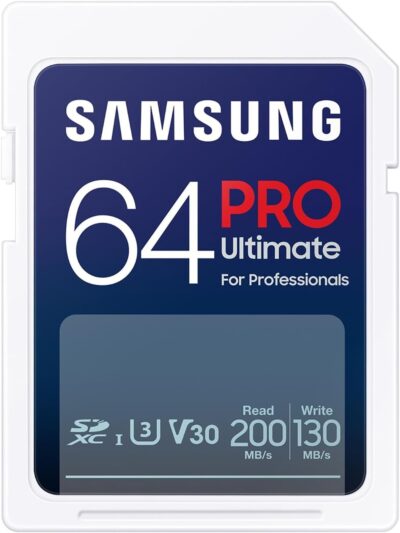 Samsung PRO Ultimate SD card, 64 GB, UHS-I U3, Full HD & 4K UHD, 200 MB/s read, 130 MB/s write, Memory card for smartphone, Drone or action cam, MB-SY64S/WW