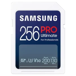 Samsung PRO Ultimate SD card, 256 GB, UHS-I U3, Full HD & 4K UHD, 200 MB/s read, 130 MB/s write, Memory card for smartphone, Drone or action cam, MB-SY256S/WW