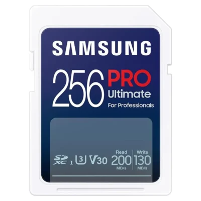 Samsung PRO Ultimate SD card, 256 GB, UHS-I U3, Full HD & 4K UHD, 200 MB/s read, 130 MB/s write, Memory card for smartphone, Drone or action cam, MB-SY256S/WW