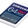 Samsung PRO Ultimate SD card, 64 GB, UHS-I U3, Full HD & 4K UHD, 200 MB/s read, 130 MB/s write, Memory card for smartphone, Drone or action cam, Includes USB card reader, MB-SY64SB/WW