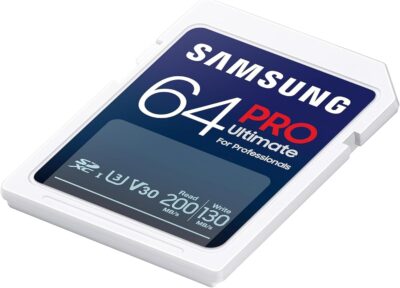 Samsung PRO Ultimate SD card, 64 GB, UHS-I U3, Full HD & 4K UHD, 200 MB/s read, 130 MB/s write, Memory card for smartphone, Drone or action cam, Includes USB card reader, MB-SY64SB/WW