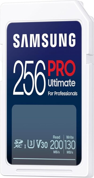 Samsung PRO Ultimate SD card, 256 GB, UHS-I U3, Full HD & 4K UHD, 200 MB/s read, 130 MB/s write, Memory card for smartphone, drone or action cam, Incl. USB card reader, MB-SY256SB/WW