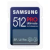 Samsung PRO Ultimate SD card, 512 GB, UHS-I U3, Full HD & 4K UHD, 200 MB/s read, 130 MB/s write, Memory card for smartphone, Drone or action cam, Includes USB card reader, MB-SY512SB/WW