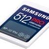 Samsung PRO Ultimate SD card, 512 GB, UHS-I U3, Full HD & 4K UHD, 200 MB/s read, 130 MB/s write, Memory card for smartphone, Drone or action cam, Includes USB card reader, MB-SY512SB/WW