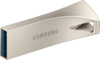 Samsung BAR Plus USB Flash Drive Type-A 64GB 200MB/s Read 30MB/s Write Durable USB 3.1 Flash Drive with Keyring Champagne Silver MUF-64BE3/APC