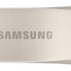 Samsung BAR Plus USB Flash Drive Type-A, 128 GB, 400 MB/s Read, 60 MB/s Write, Durable USB 3.1 Memory Stick with Key Ring, Champagne Silver, MUF-128BE3/APC