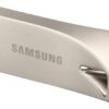 Samsung BAR Plus USB Flash Drive Type-A, 512 GB, 400 MB/s Read, 110 MB/s Write, Durable USB 3.2 Memory Stick with Key Ring, Champagne Silver, MUF-512BE3/APC