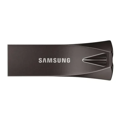 Samsung BAR Plus USB Flash Drive Type-A 64GB 200MB/s Read 30MB/s Write Durable USB 3.1 Memory Stick with Key Ring Titanium Grey MUF-64BE4/APC